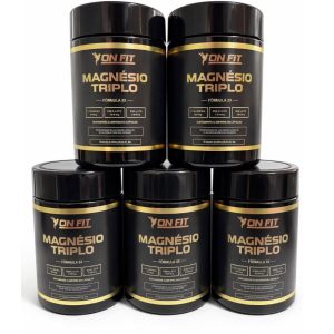 5 Potes Magnésio Triplo Fórmula 3x Onfit